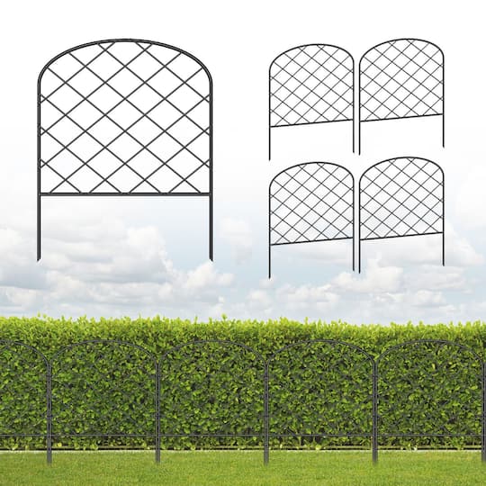 NEX 10ft. Black Rhombic Garden Fence